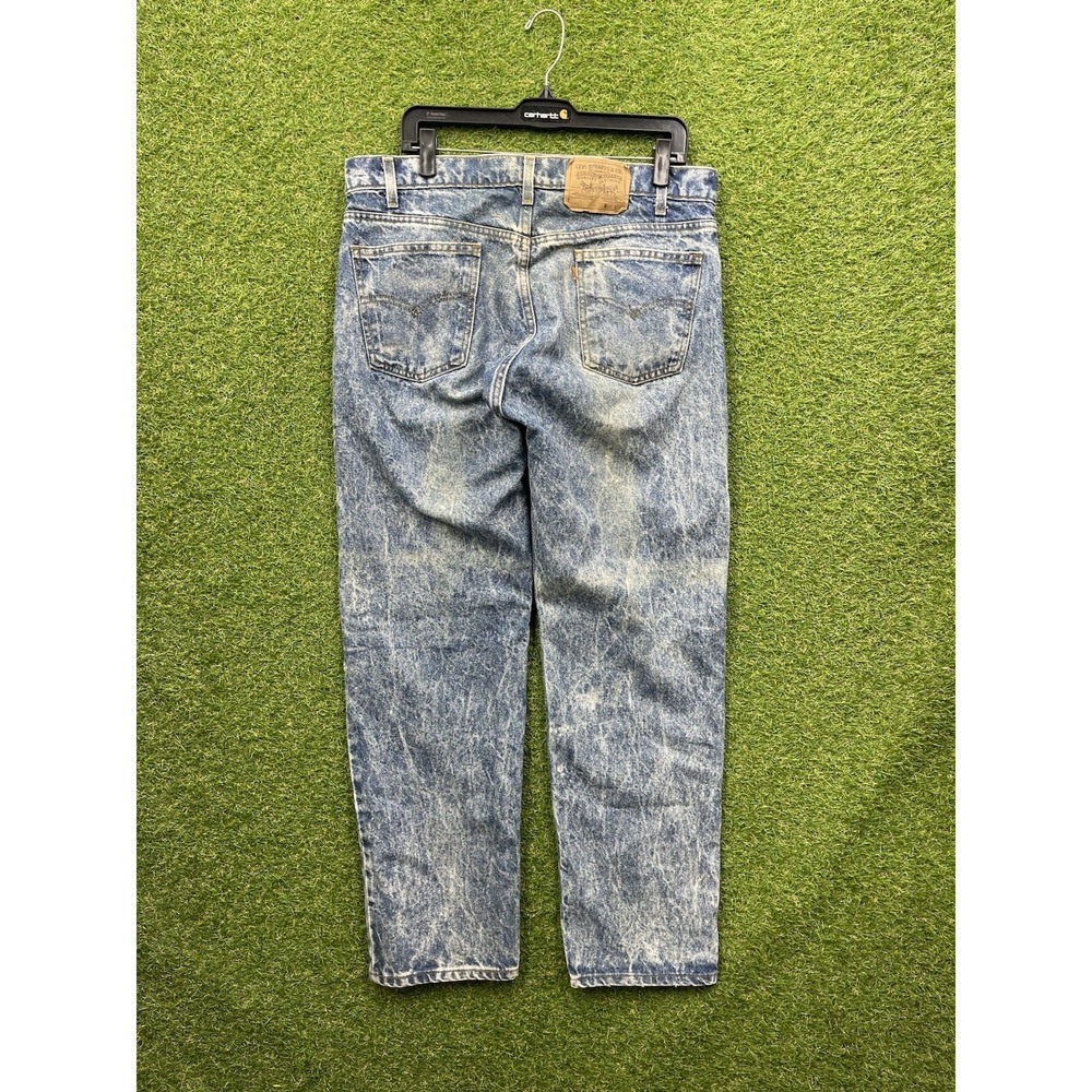 Vintage Levis 505 Orange Tab Jeans Mens 38x30 Workwear Acid Wash Blue Rare USA